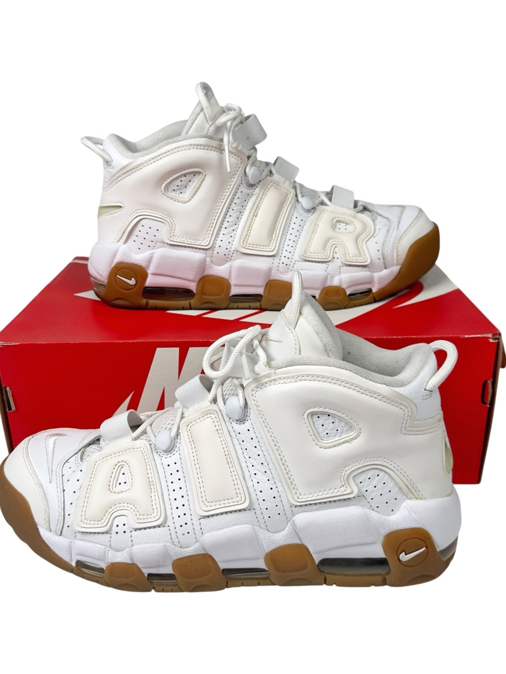 Nike Air More Uptempo White Gum Light Brown 414962-103 Mens Size 10 Sneaker